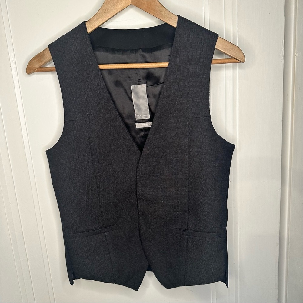 Zara Man Black Dress Vest